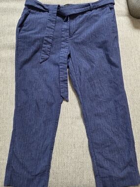 Banana Republic Navy Textured Avery Pants
